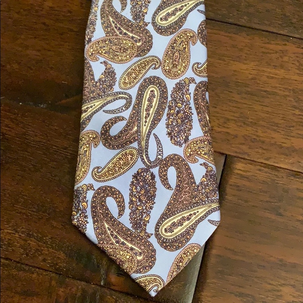 Burma Bibas Blue Paisley Silk Tie